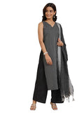 Libas Women'S Cotton Blend Kurta Sets (400561_Black_M)
