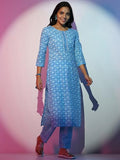 Libas Women'S Pure Cotton Kurta Set (49059_Blue Blue Xl