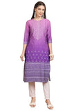 Ketch Women's Polyester Regular Fit Kurta (KHKU000464_Purple