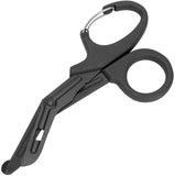 Bandage Shears Scissors EMT and Trauma Shears, Bent Stealth Black Coated for Nurses, Students, Emergency Room (19cm, Black)