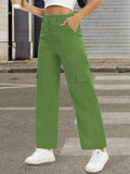 Toplot Cotton Multi-Pocket Cargo Pant For Women (Straight-Cargo-5191-Green-30),Green,30,B0D5VG1TSM