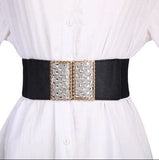 Tagve Female Fashion Elastic Classic Black Waistband Wide Waist Stretch Belt For Women Cinch Accessories Dress Coat Clothing Bel