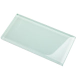 Lovdeco Peel and Stick Glass Subway Tile, 3 x 6 Inch, 5 Sq Ft, White Glass for Bathroom Kitchen Backsplash Wall, 40-Pack