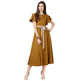 Oomph! Women'S Western & Fusion Wear Midi Dresses For Women Beach Green - Md64,Chetreuse GreenApparel,S