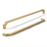 khtumeware 1-Pack 18 Inch Square Brushed Brass Appliance Cabinet Pulls, Solid Satin Brass Zinc Alloy Heavy-Duty Handles for Kitc
