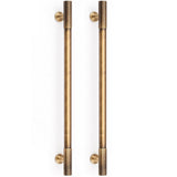 RZDEAL 2 Pack 12 3/5 Inch Antique Brass Kitchen Cabinet Handles, Solid Brass Cabinet Pulls Kitchen Cabinet Hardware for Cupboard