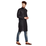 Sojanya (Since 1958 Men'S Black Cotton Linen Only Long Kurta Black M