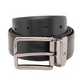 Tommy Hilfiger MenS Leather Reversible Belt Chimayo Black & Navy | Matte Gunmetal Finish Buckle | Leather Belt For Any Occasi