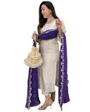 Anni Designer Women'S Rayon Viscose Straight Embroidered Kurta With Pant & Dupatta (Mono White_S_White_Small),White,S