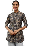 Libas Women'S Silk Blend Printed Straight Kurtis (58162O_Grey