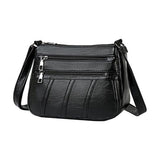 Ujeavette 2Xladies Cross Body Bag Pu Leather Messenger Bag Shoulder Handbag Long Strap Black