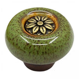 Heavenglow 5Xceramic Door Knob Cabinet Dresser Handles Hardware Pull Furniture Green|1 Piece Drawer Pull Knob(5 Pack)|Home & Gar