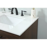 Elegant Decor Boise 30 Aluminum Mdf Single Bathroom Vanity In Walnut