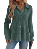Toplot Tops For Women || Button-Up Tunic || Women Shirt (Sugar-Shirt-5247-Green-L),Green,,B0F13Y4HRF