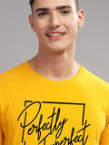 Adro Mens Printed T Shirt - Premium Cotton Graphic Printed Tshirt - Mustard T-Shirt - Rn24-Fect-Mu-Xl