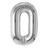 Rozi Decoration 32 Inch Number Foil Balloon Helium Quality (Pack of one Unit) (Silver0)