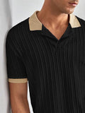 Toplot Polo T Shirt For Men || Men Casual T-Shirt || Polo For Man || Jacquard || Contrast Collar And Cuff (Jqrd-Solid-Polo-5245-Black-M),Black,,B0DZXW9DCP