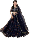 Suppar Sleave Lehenga Choli - Traditional Set for Girl, blue, 10- 11 Years