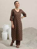 Libas Women'S Cotton Kurta Sets (400221Oc_Brown