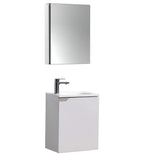 Fresca Valencia 20 Glossy White Wall Hung Modern Bathroom Vanity W/Medicine Cabinet - Faucet Sold Separately