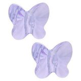 20pcs Cute Czech Butterfly Center Drilled Crystal Glass Beads 10mm (0.4 Inch) Light Violet June Birthstone #5754