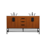 Elegant Decor Indoor Modern Under Sink Bathroom Fixtures Storage Organizer Cabinet 18 Inch Single Bathroom Vanity - White