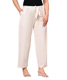 WomenS Soft Cotton Flex Palazzo Pants For Women FullElastic With Belt Waistband Casual Wear Regular Fit With Mid Rise Waist & 