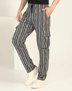 Toplot Men'S Regular Casual Pants (Strip-Trouser-5206-Grey-34_Grey,Grey,34,B0DJKXX5F2