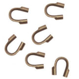 500pcs Wire Guard Thread Protector Loop Guardian Antique Bronze Plated Brass Metal (Hole 1.6mm/0.06 inch) for DIY Craft Jewelry 