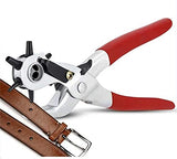 Prachit Round Hole Plier Hand Tool Metal Revolving Punching Maker Machine For Leather Belts, Watch Bands, Bags, Dog Collars, Fab