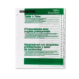 Office Essentials Table N Tabs Dividers, 31Tab, 131, Letter, White, 1 Set