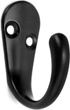 HOMOTEK 15 Pack Single Prong Coat Hooks Black Wall Mounted Matte Rustproof Coat Hook Hardware Retro Robe Hanger for Coat,Towel, 