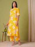 Gosriki Women'S Rayon Viscose Straight Printed Kurta With Pant (Sunoni Yellow-Vks04-Gs_M_Yellow_Medium),Yellow,,B0F38FBMZY