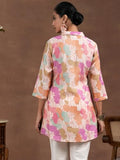 Libas Women'S Silk Blend Printed Straight Kurti (37214R_Pink Pink Xl