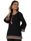 Libas Women'S Silk Blend Straight Kurti (29180O_Black