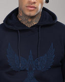 Adro Men'S Cotton Neck Hooded Sweatshirt (H24-Bird-Nb-L_Navy Blue)