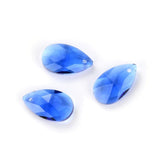 100pcs Czech Faceted Crystal Glass Pear Chandelier Pendant Drop Beads Suncatcher 22mm Large December Light Blue Birthstone