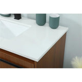 Elegant Decor Sloane 36 Mdf And Steel Single Bathroom Vanity In Teak