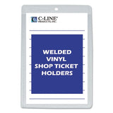 Clear Vinyl Shop Ticket Holder, Both Sides Clear, 25, 5 x 8, 50/BX