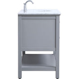 Elegant Decor Metropolis 48 Single Marble Top Bathroom Vanity In Gray
