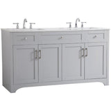 Elegant Decor Moore 60 Double Quartz Top Bathroom Vanity In Gray