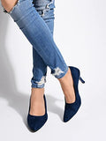 Shoetopia Women'S Block Heel Pumps Blue /Eu35 / Uk2,Blue,2,B0C3RMSGCT