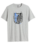 Adro Mens Attack On Titan Cotton T-Shirt (Xl, Grey)