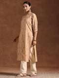 Libas Women'S Silk Floral Straight Kurta (29221 Yellow Yellow S