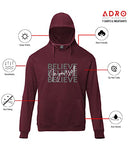 Adro Believe In Your Self Printed Hoodie/Sweatshirt For Men (H22-M-Inv-Mr_Maroon_2Xl)