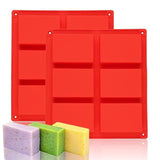 6 Cavity Rectangle Shape Sharp Edges Soap Making Silicone Mould, Chocolate Soap Making Candle Craft Baking Mould, Multicolor