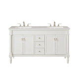 Elegant Decor Lexington 60 Wood Single Bathroom Vanity In Antique White