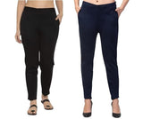 BLUE STAR SHARK Womens Wool Trousers | Ankle Length Winter Trousers with Comfortable Fit | Lounge, Night and Sleep Bottoms | Heavy Regular Fit Jogging Bottoms, Black and Navy, XL