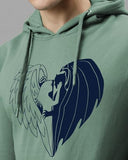 Adro Men'S Cotton Neck Hooded Sweatshirt (H24-Devi-Pt_Pista
