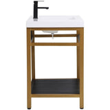 Elegant Decor Raya 36 Single Resin Top Metal Bathroom Vanity In Gold And Black